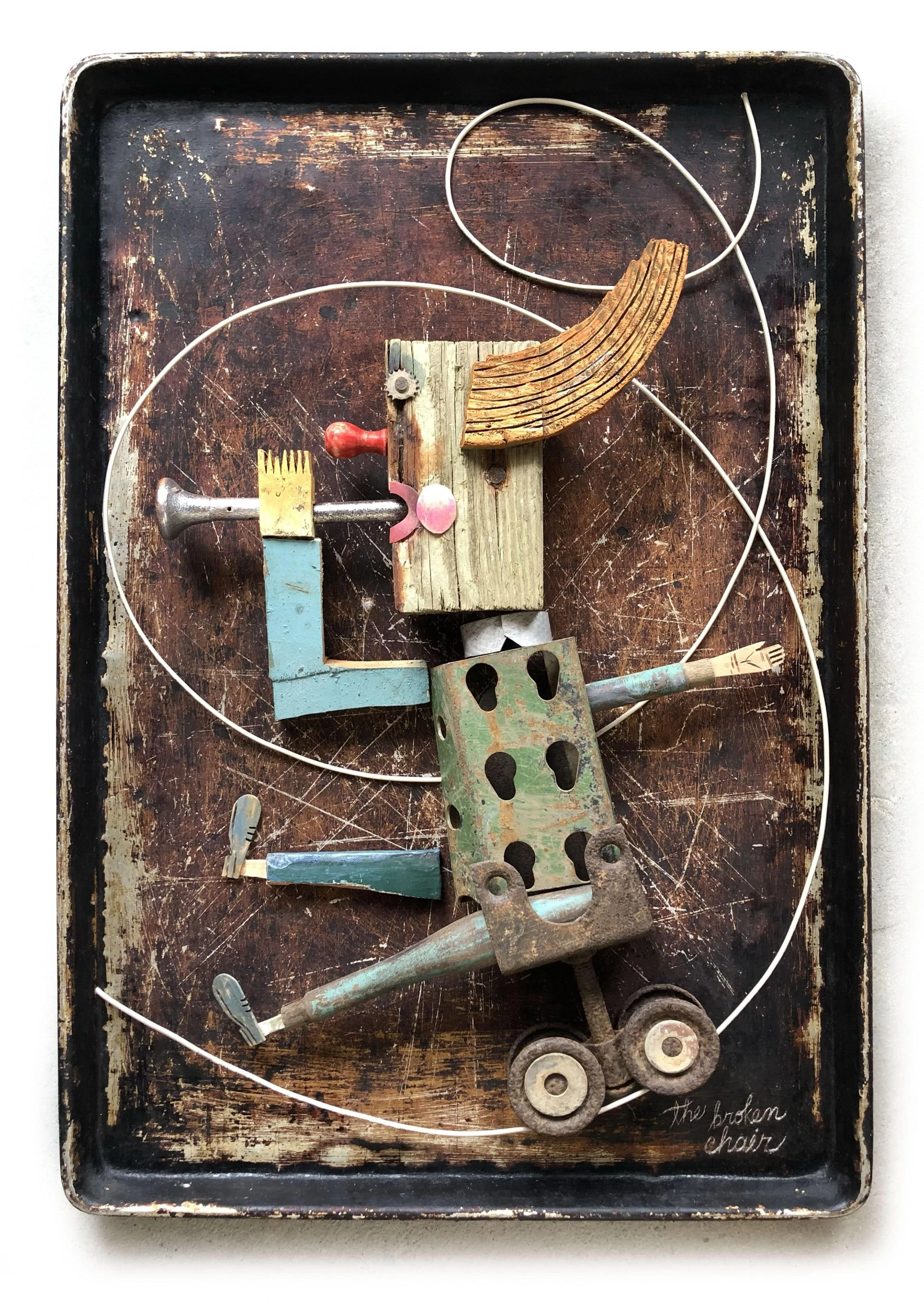 18x26" Scrap art assemblage, 2025
